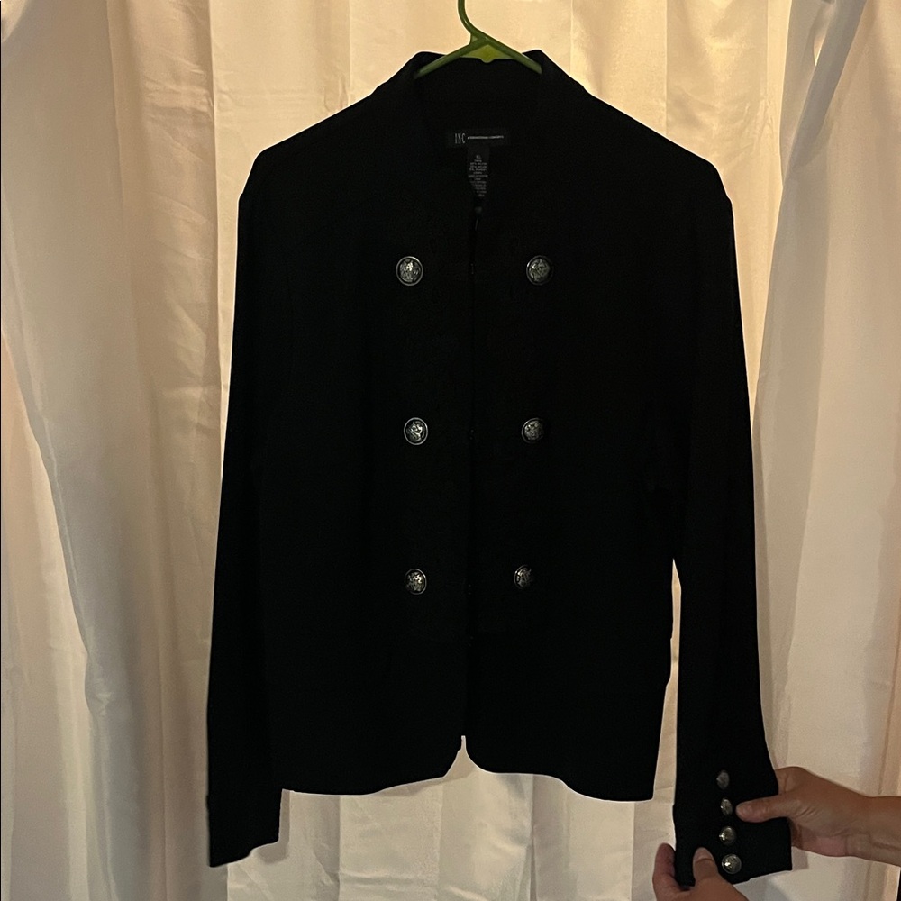 INC International Concepts Black Pea Coat